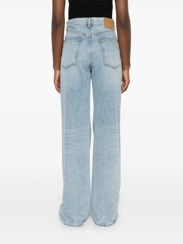 デニム・ジーパン HAIKURE KOREA WIDE-LEG JEANS IN DENIM HAIKURE Korea distressed high-rise wide-leg jeans | NET-A-PORTER