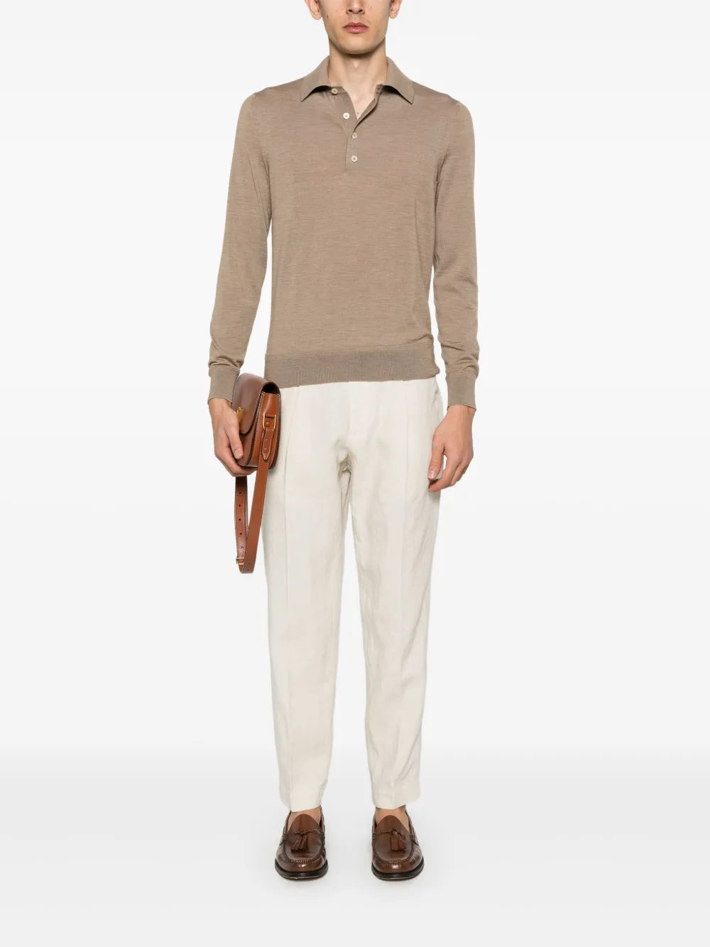 TOM FORD Wollen poloshirt - Beige