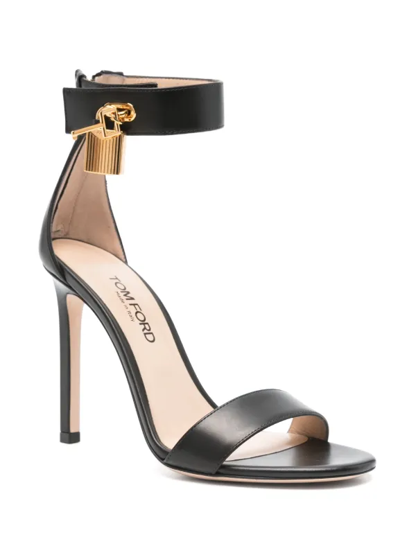 TOM FORD パドロック 105mm レザーサンダル | ブラック