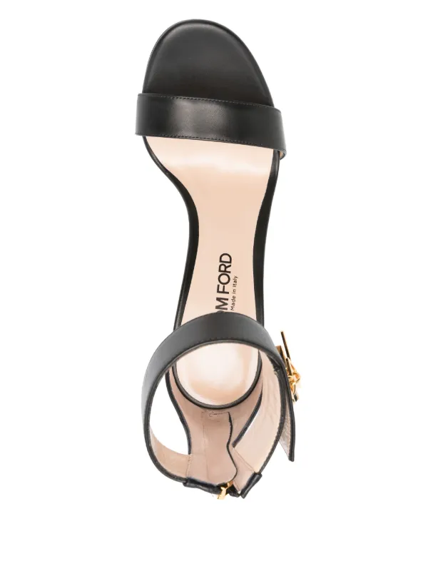 TOM FORD パドロック 105mm レザーサンダル | ブラック