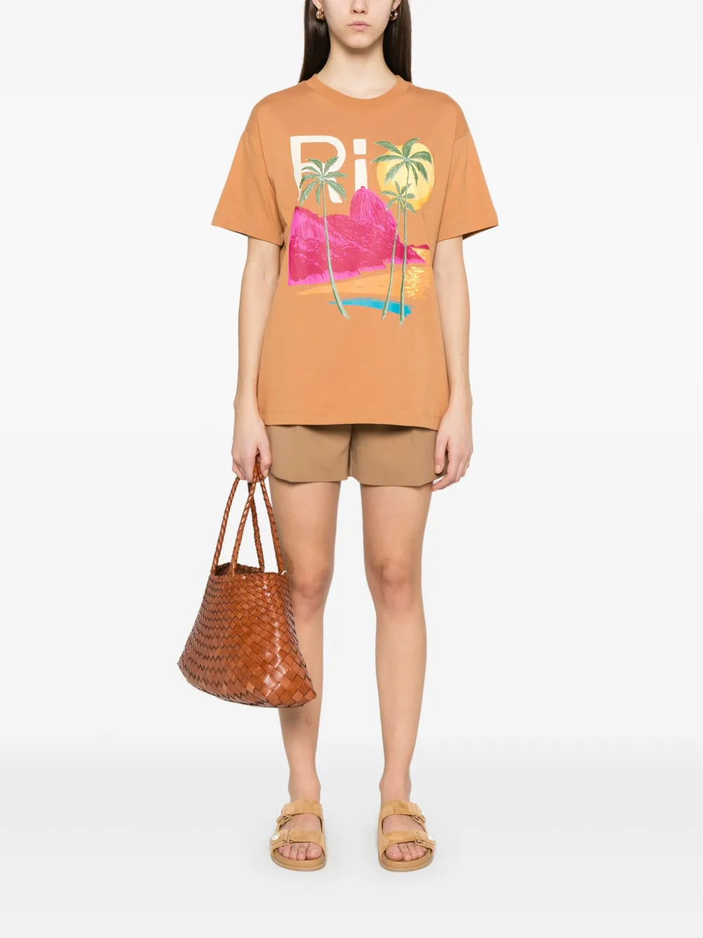 FARM Rio Caramel T-shirt - Bruin