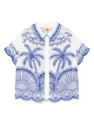 FARM Rio motif-embroidered Shirt | White | FARFETCH SK