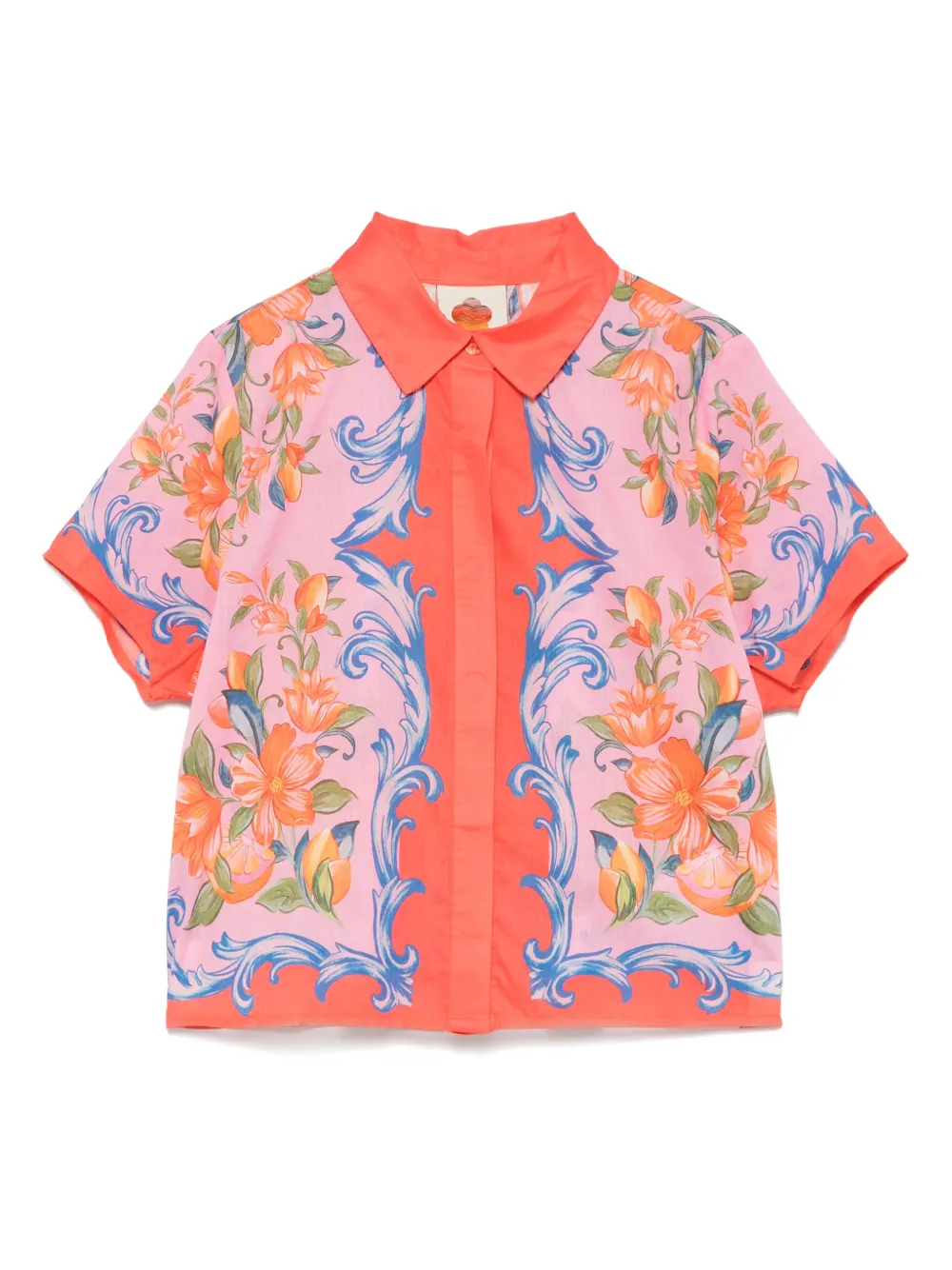 floral-print shirt