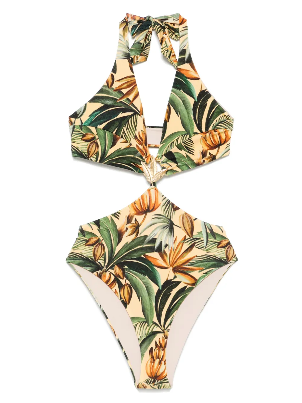 botanical-print swimsuit