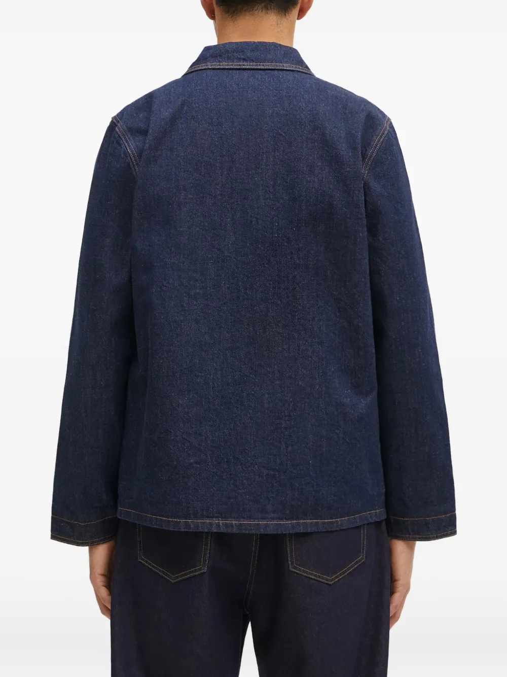 A.P.C. Denim jack met contrasterende zak Blauw