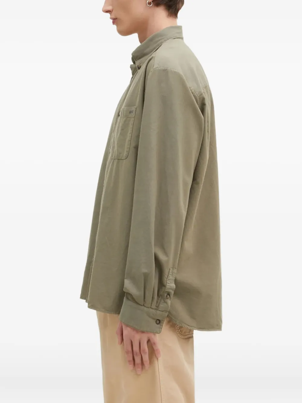 A.P.C. Mateo overhemd met geborduurd logo Groen
