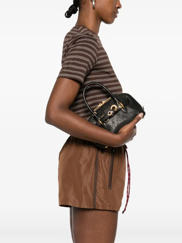 ショルダーバッグ・ポシェット MIU MIU AVENTURE MINI LEATHER BAG Miu Miu Aventure Mini Bag | Black | FARFETCH HU