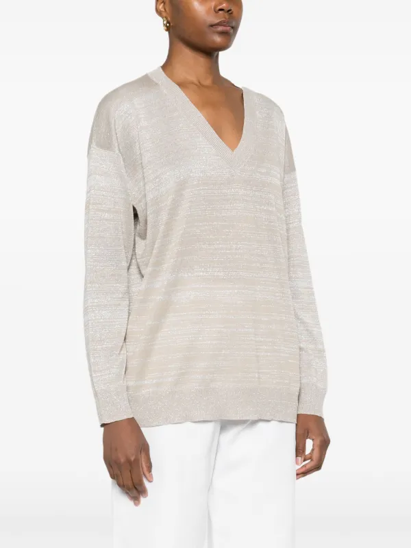 FABIANA FILIPPI ラメニットセーター アルパカ ピンクベージュ FABIANA FILIPPI ラメニットセーター アルパカ ピンクベージュ