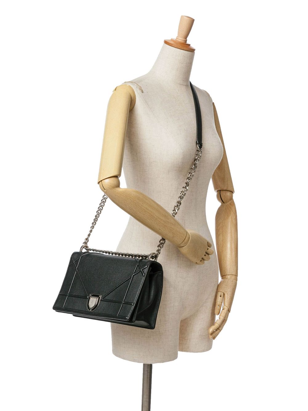 Christian Dior Pre-Owned 2015 medium kalfsleren Diorama Flap crossbodytas - Zwart