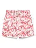 Palm Angels graffiti-print swim shorts - White
