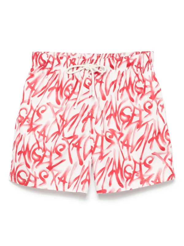 Palm Angels Costume Da Bagno Con Stampa Bianco FARFETCH IT