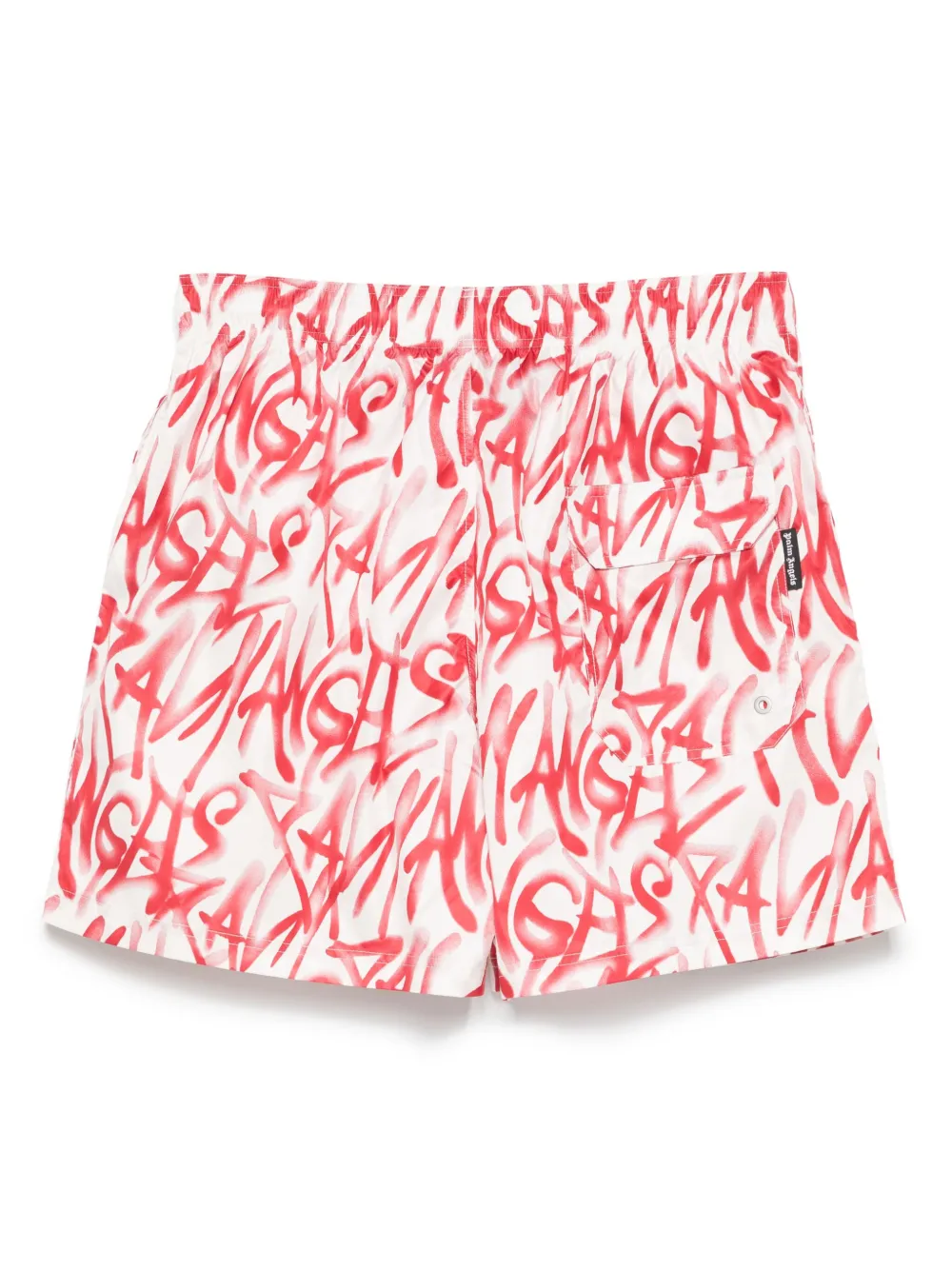 Palm Angels Zwembroek met graffiti-print - Wit