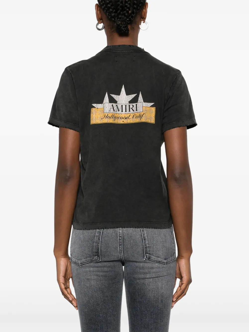AMIRI Vintage Crystal Star T-shirt Zwart