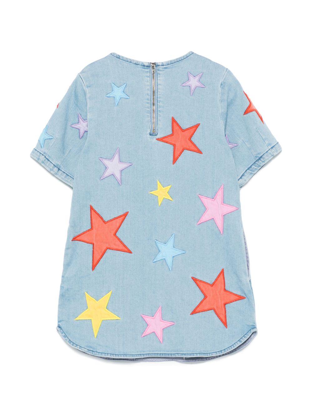 Stella McCartney Kids Jurk met geborduurde ster - Blauw