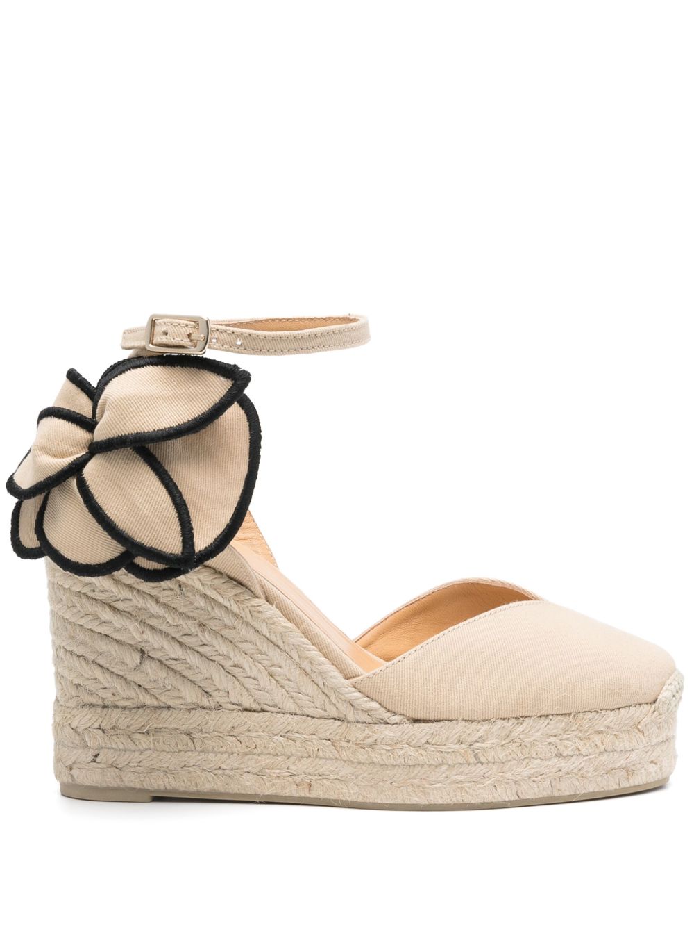 Castañer 105 mm Coco sandalen met sleehak Beige