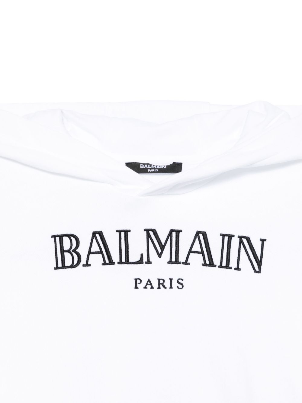 BALMAIN LOGO-EMBROIDERED HOODIE