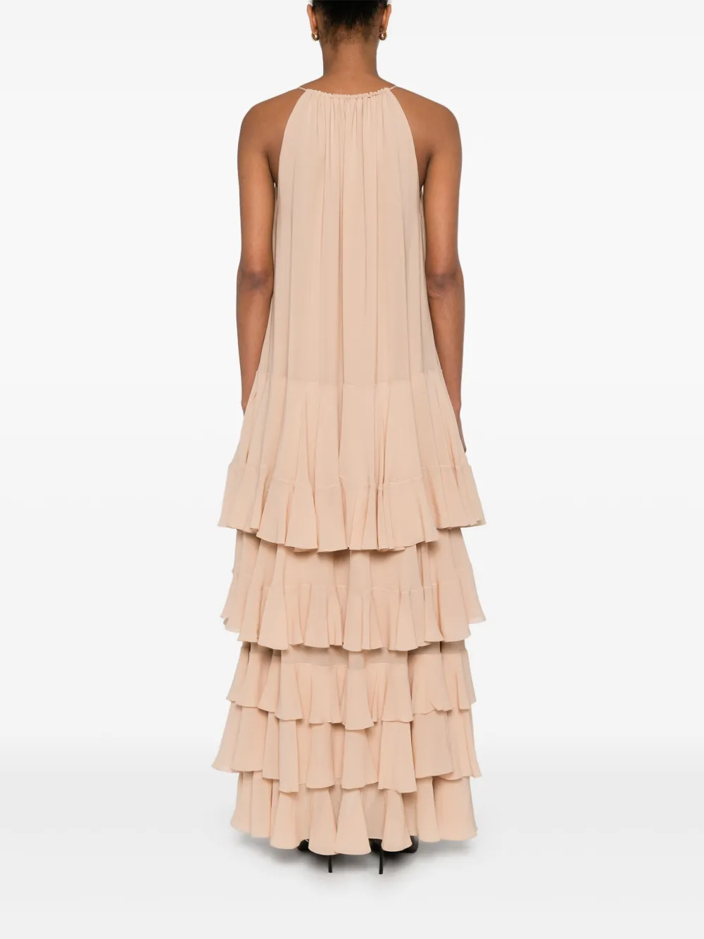 Chloé Gelaagde zijden maxi-jurk Beige