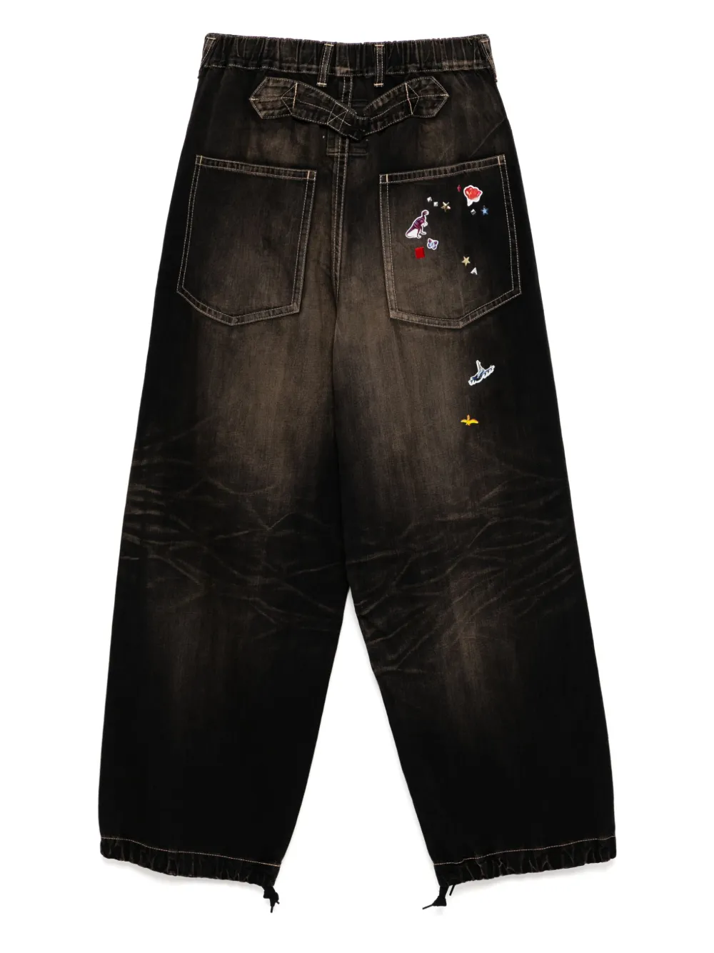 Maison MIHARA YASUHIRO Jeans met grafische print - Zwart