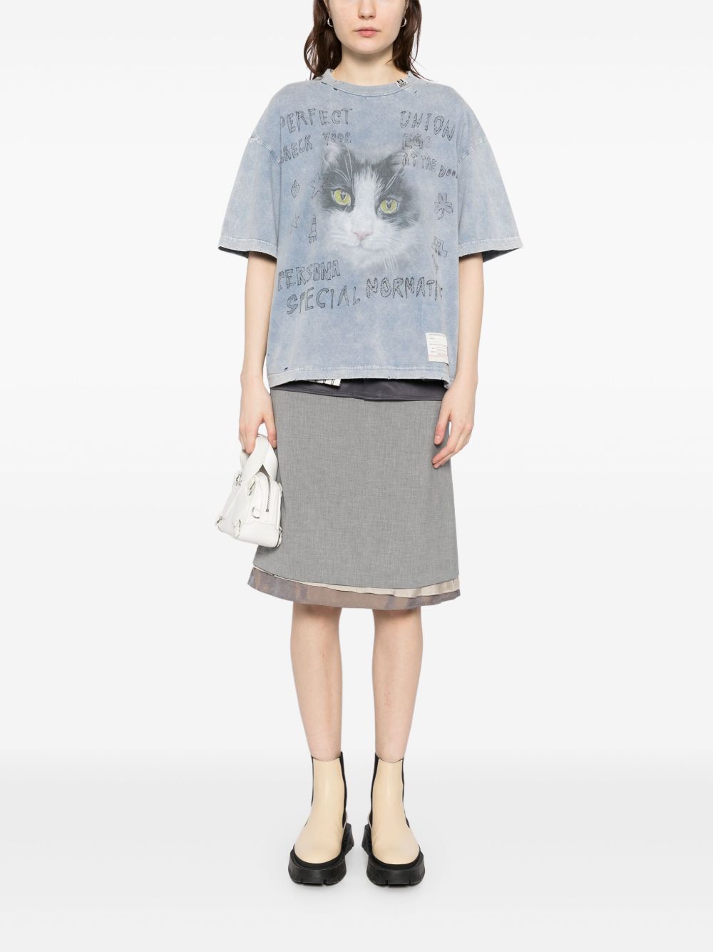 Maison MIHARA YASUHIRO T-shirt met grafische print - Blauw