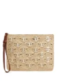 Rabanne lurex-detail clutch bag - Neutrals