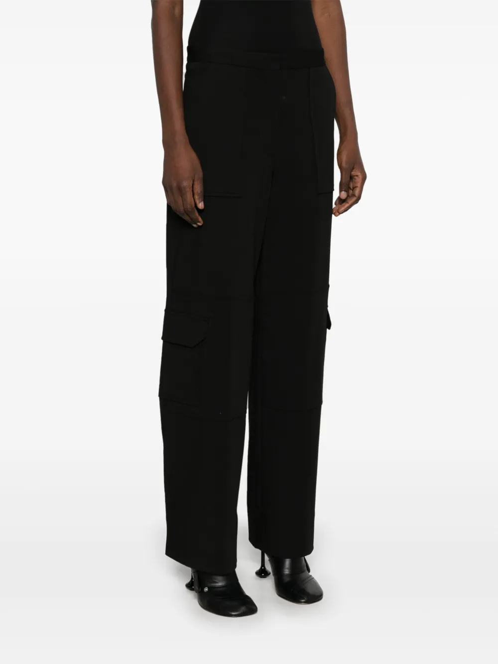 GANNI Twill cargo broek Zwart