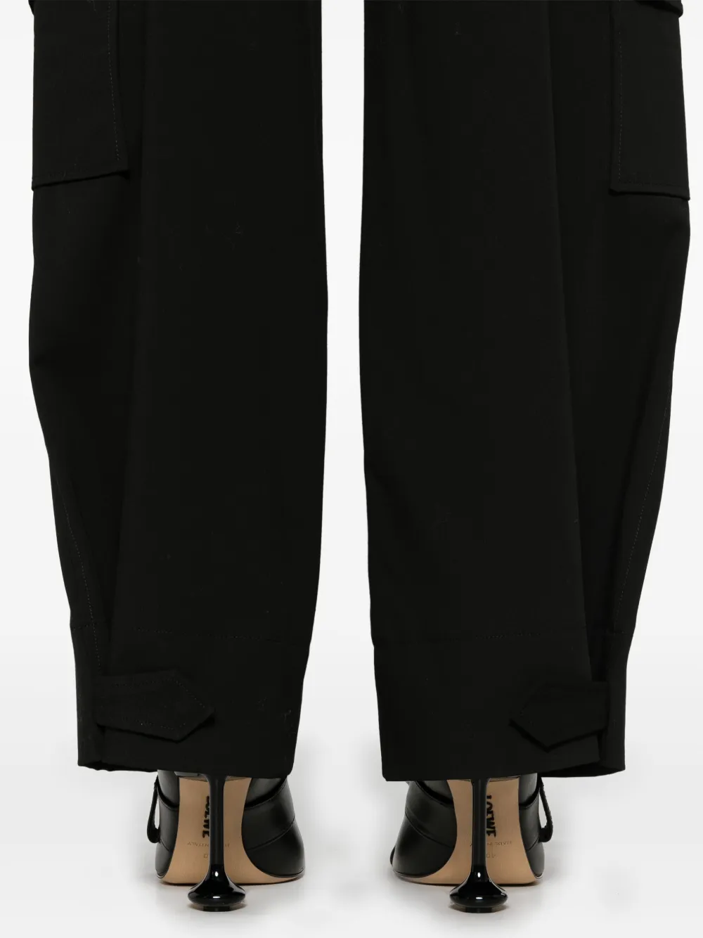 GANNI Twill cargo broek Zwart