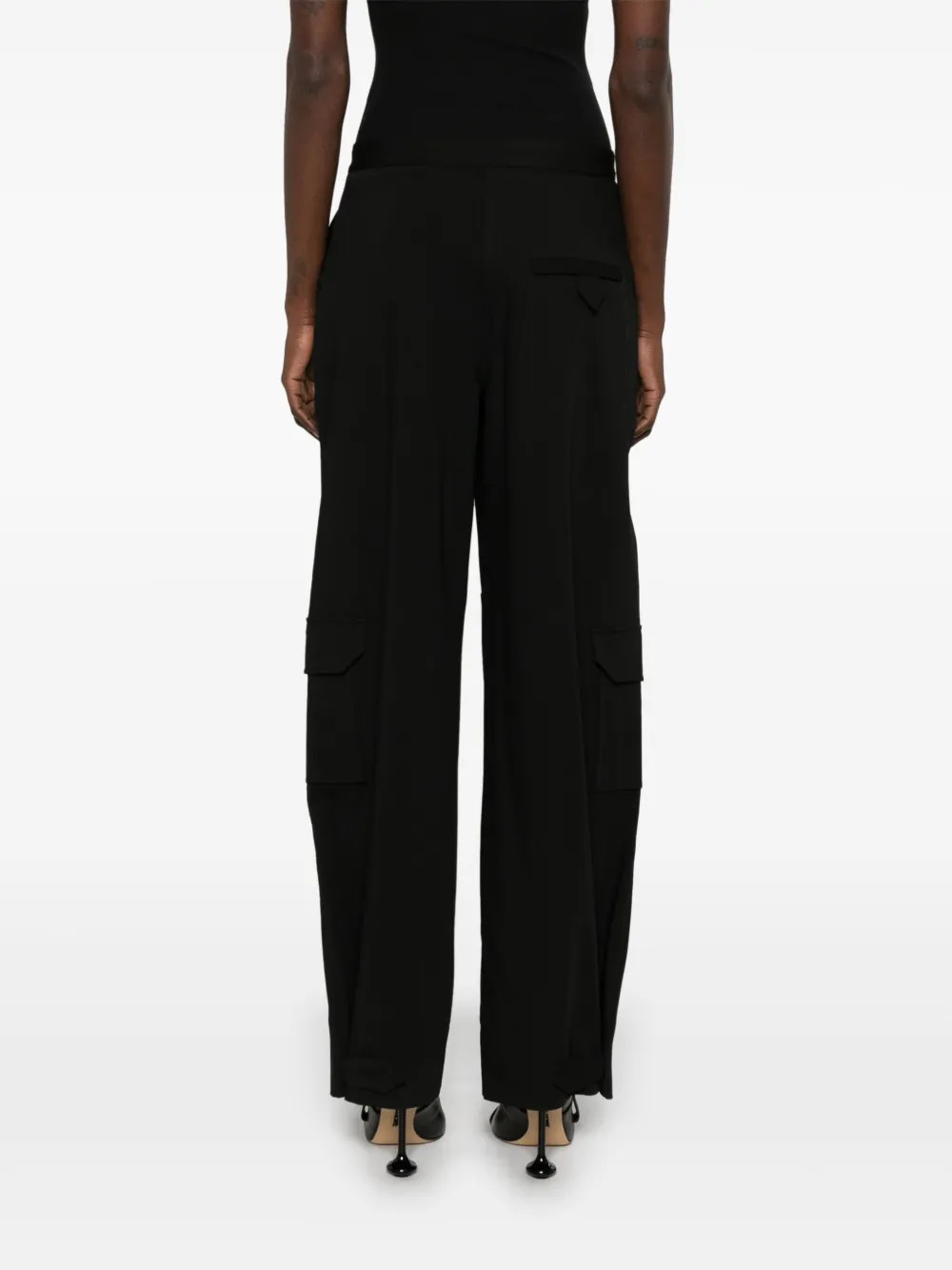 GANNI Twill cargo broek Zwart