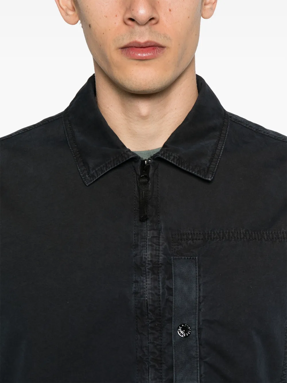 Stone Island Shirtjack met Compass-logopatch Blauw