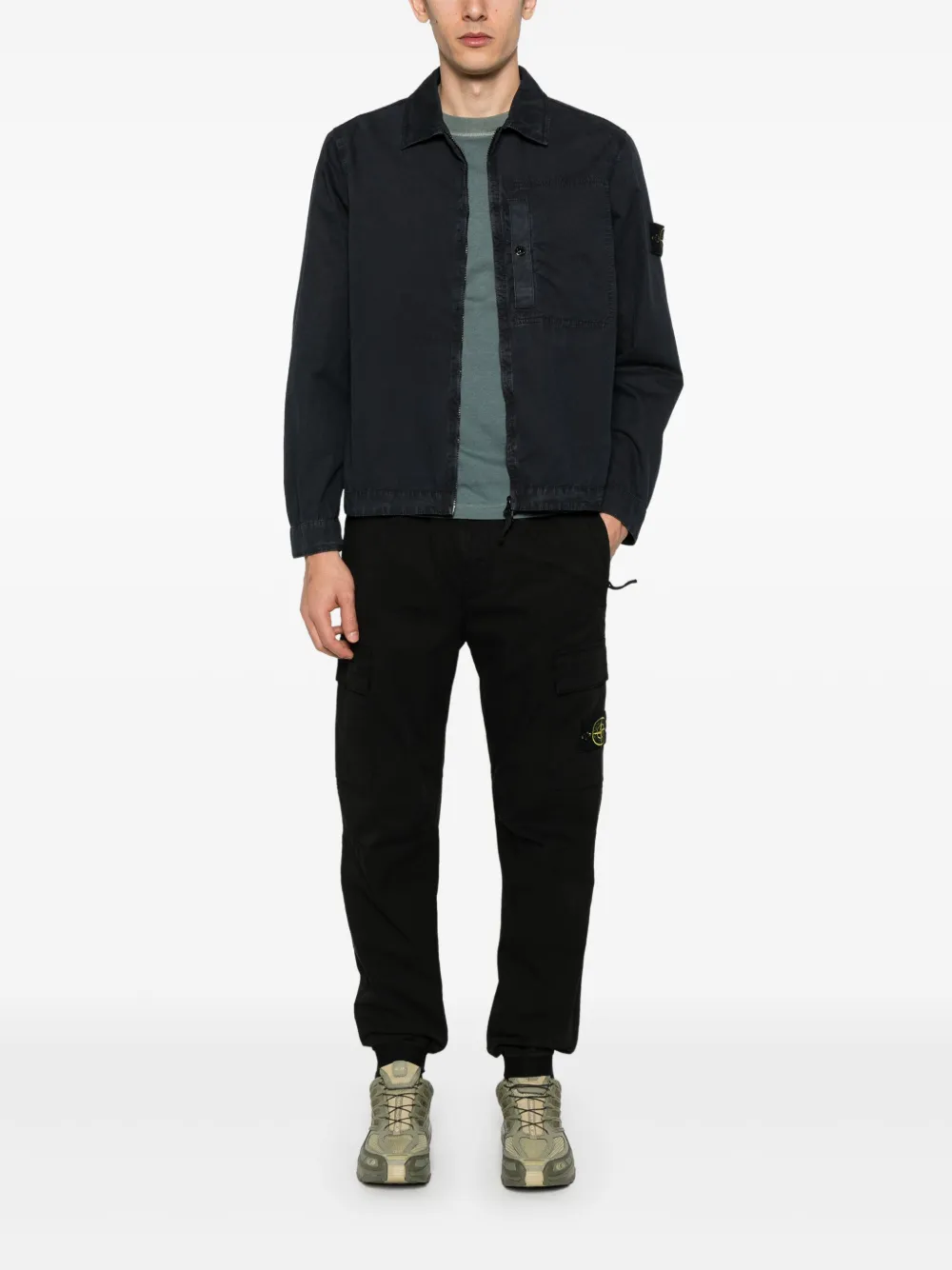 Stone Island Compass-badge shirt jacket - Blauw