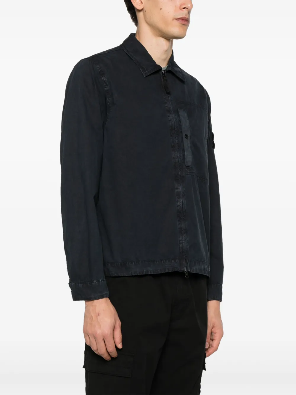 Stone Island Shirtjack met Compass-logopatch Blauw