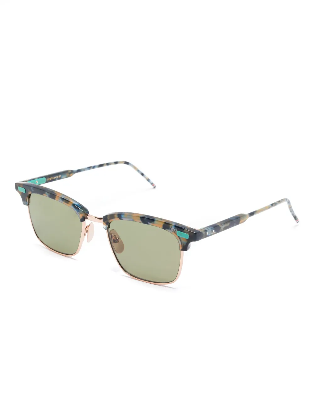 Thom Browne Eyewear Zonnebril met schildpadschild-effect - Zwart