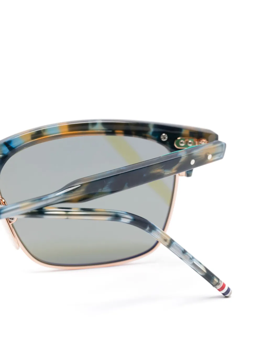 Thom Browne Eyewear Zonnebril met schildpadschild-effect Zwart