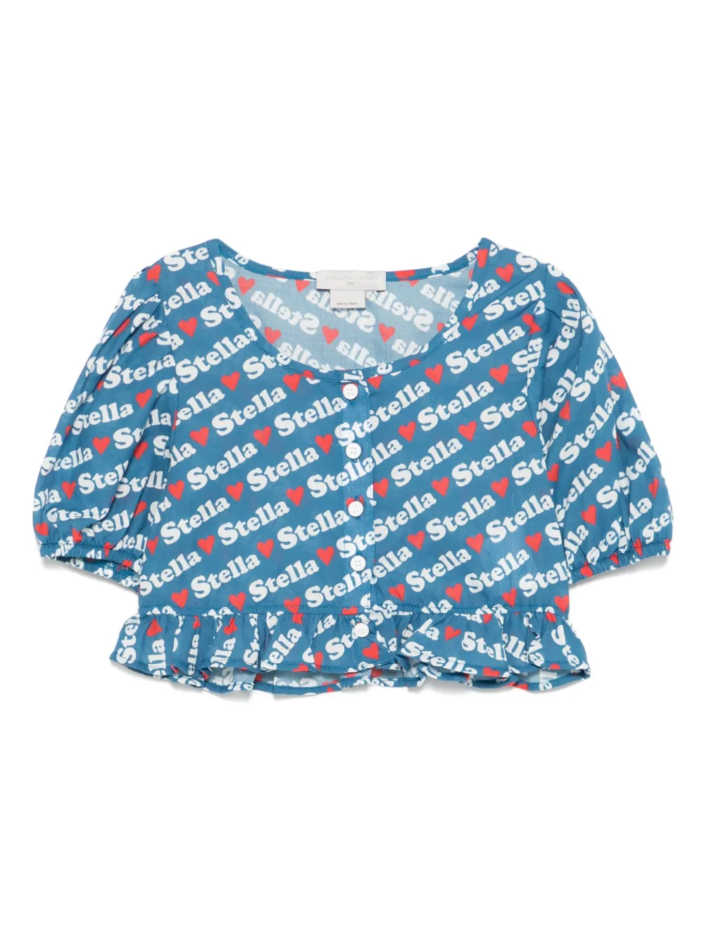 Stella McCartney Kids Shirt met logoprint Blauw