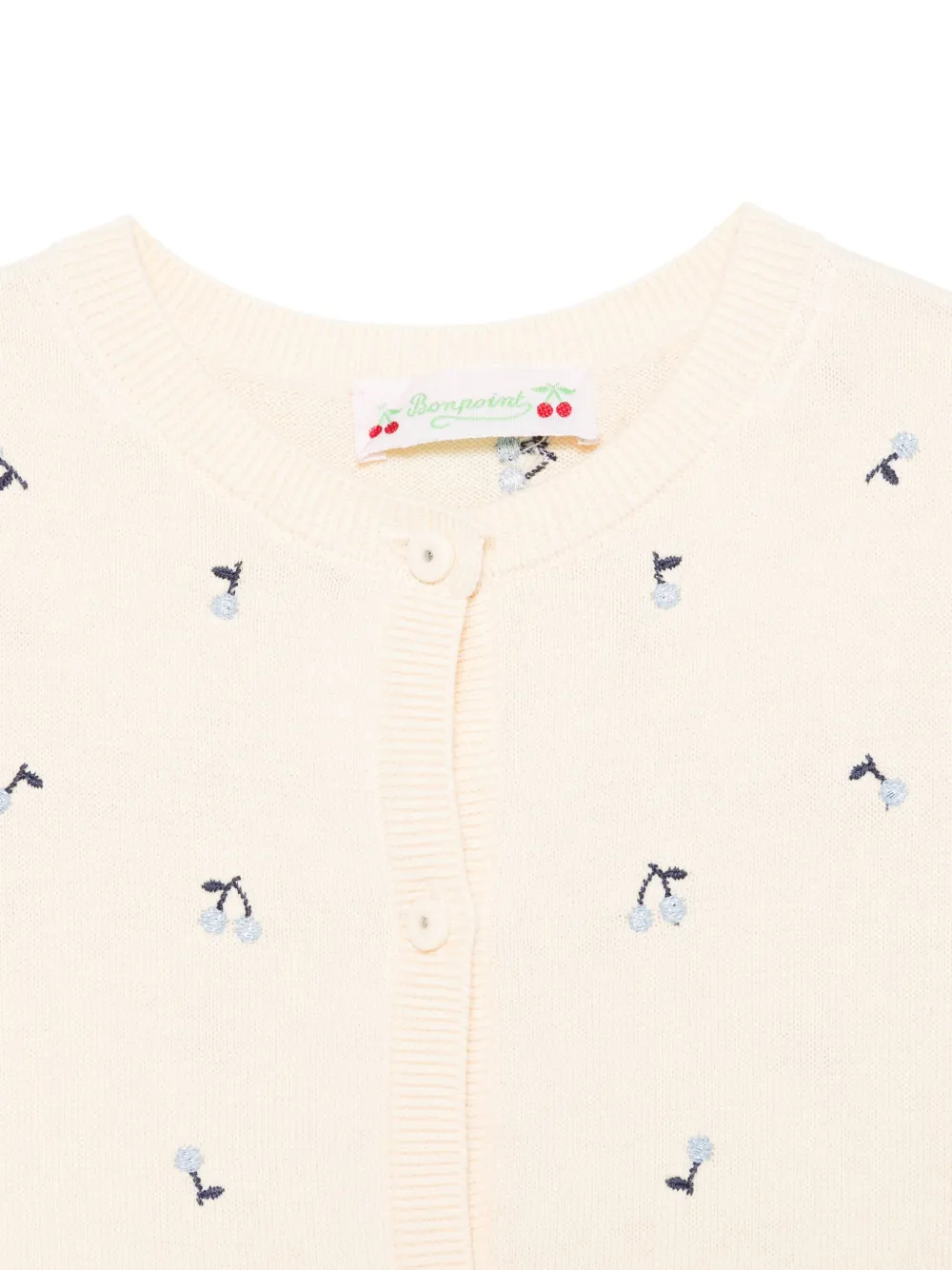 Bonpoint Vest met geborduurde kers Geel