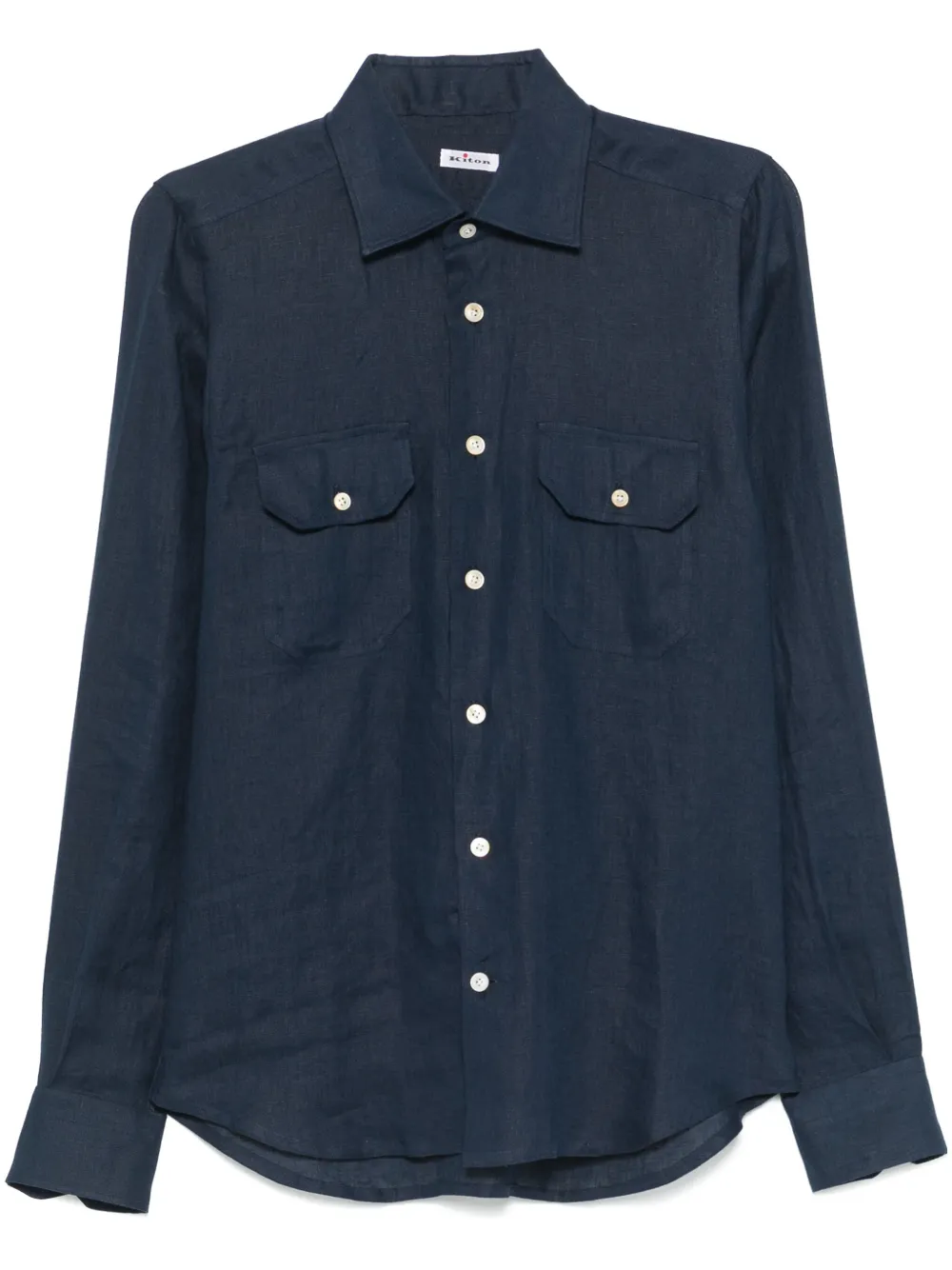 Kiton camisa de lino | azul | Image 1