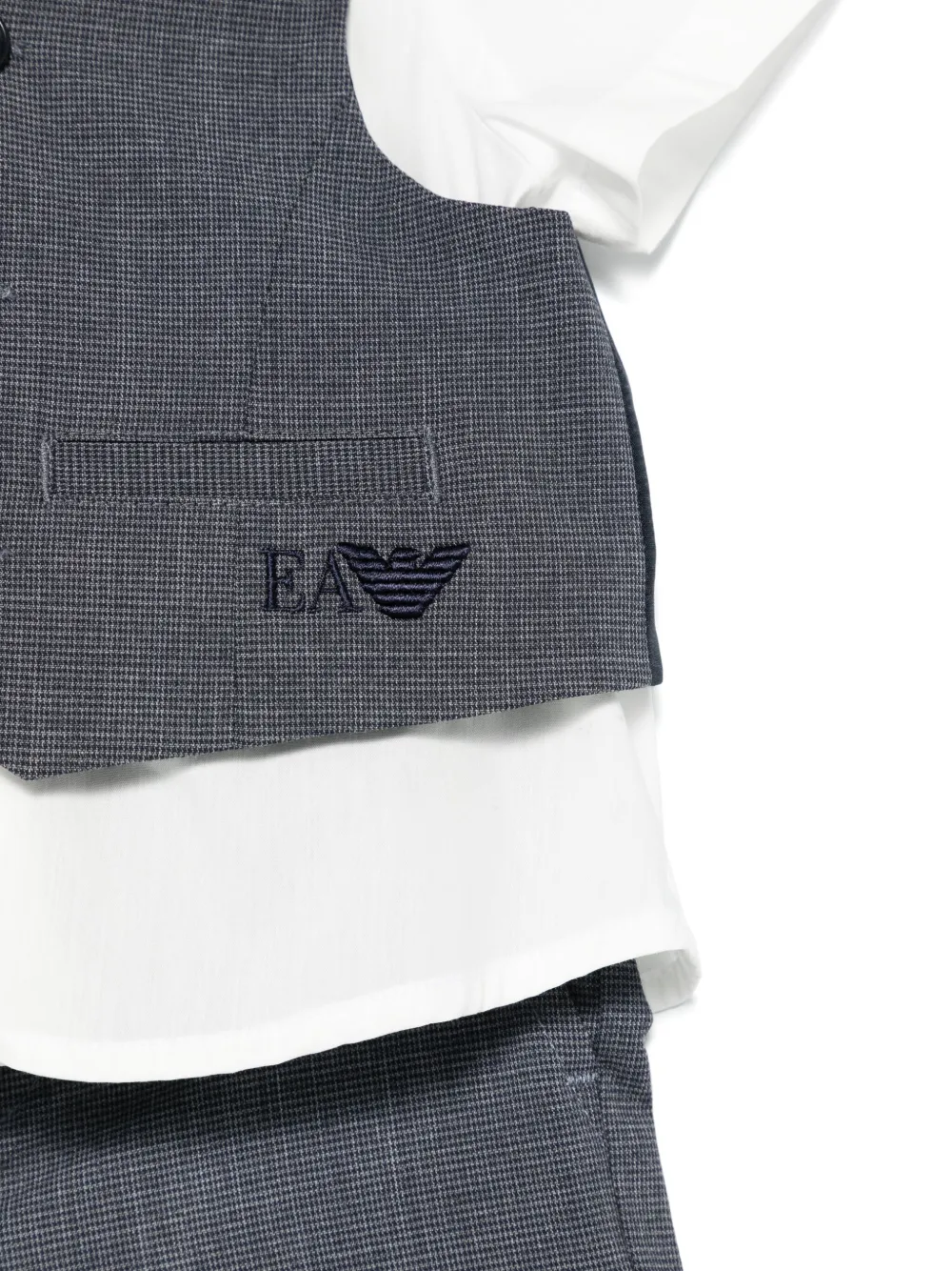 Emporio Armani Kids Geruite shorts Grijs