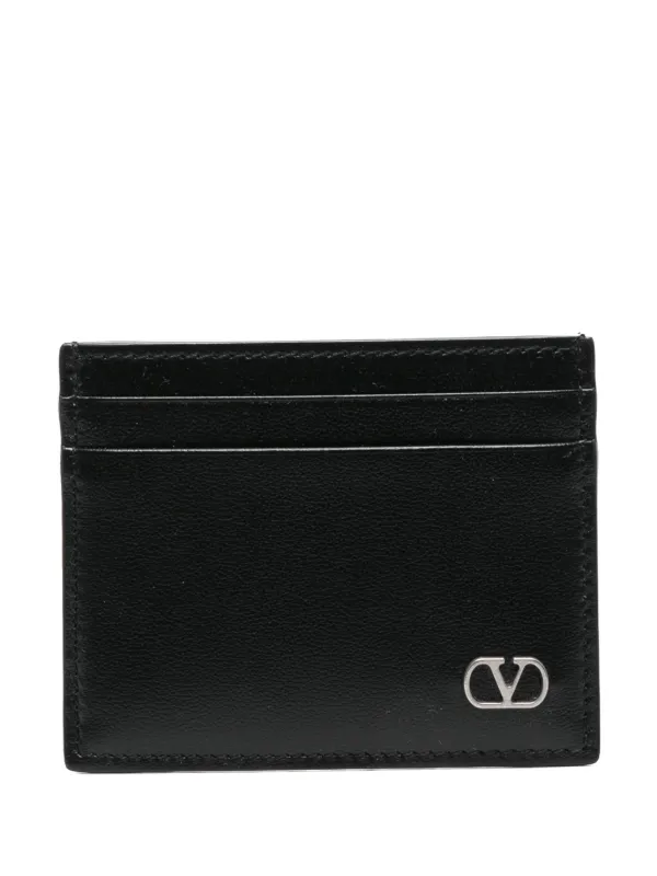 Valentino Black Leather Card Holder Vlogo Signature Cardholder for Man in Black | Valentino US main image 4