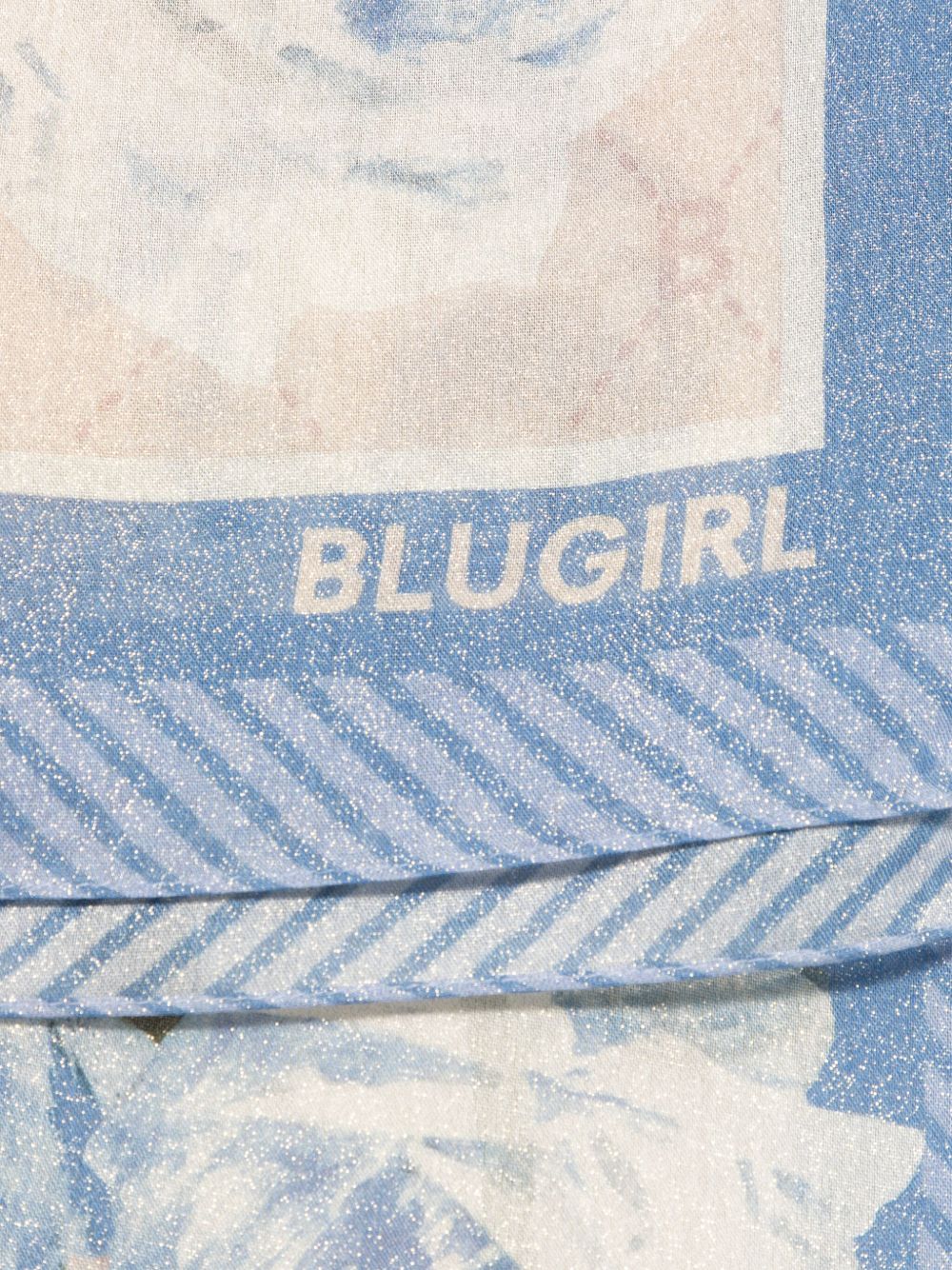 Blugirl Sjaal met bloemenprint - Blauw