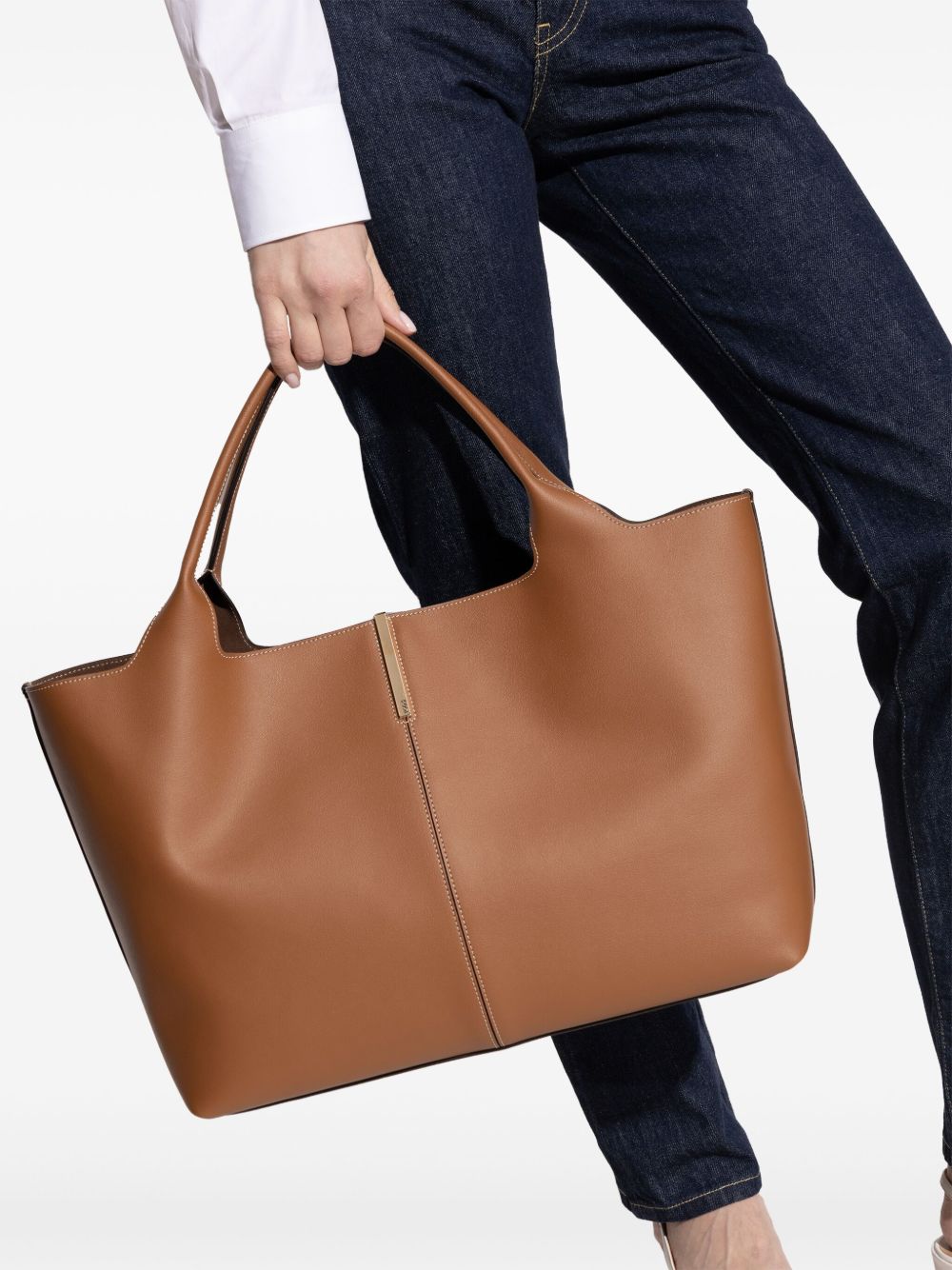 Tod's medium leather tote bag - Bruin