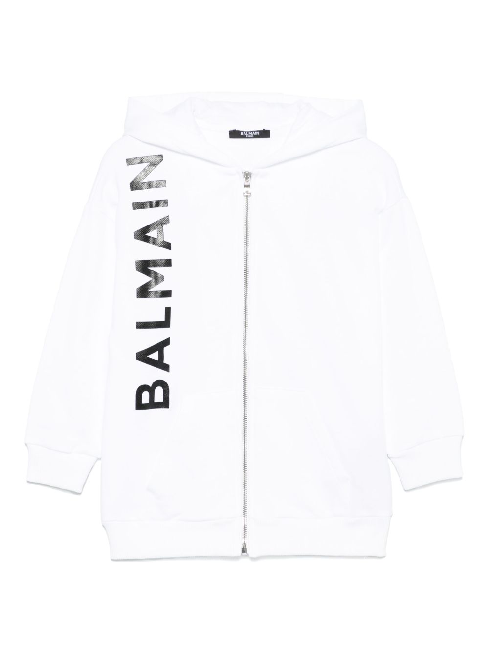 Balmain Kids logo-stamp hoodie - White