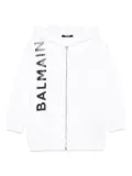 Balmain Kids logo-stamp hoodie - White