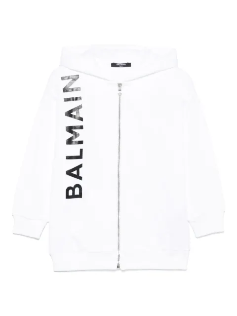 Balmain Kids logo-stamp hoodie