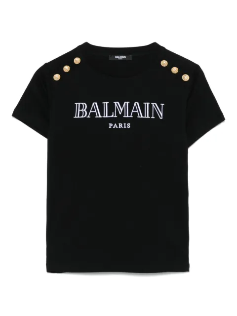 Balmain Kids playera con logo bordado