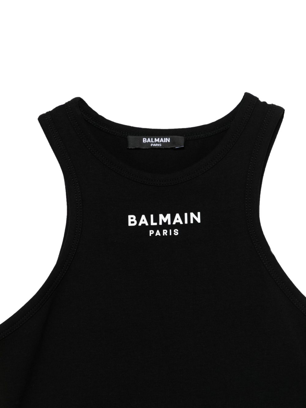 BALMAIN RUBBERISED-LOGO TANK TOP