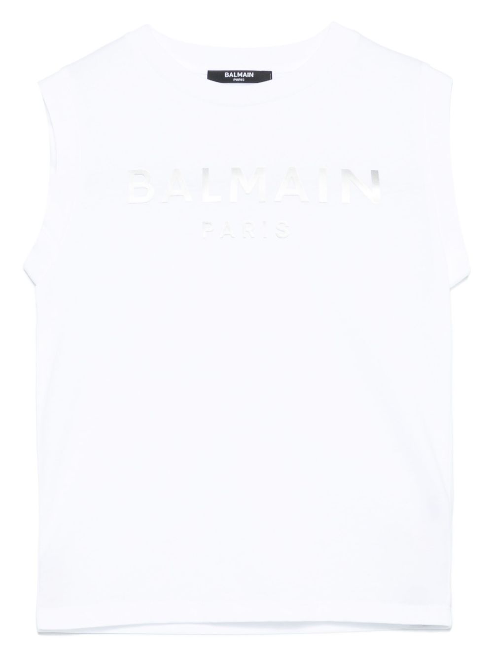 Balmain Kids Tanktop met rubberen logo Wit