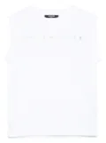 Balmain Kids rubberised logo-print tank top - White