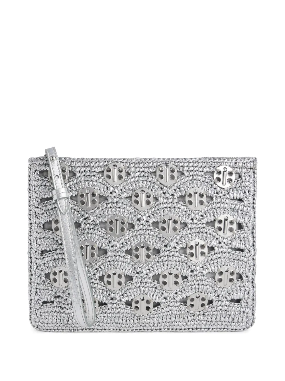 Rabanne pochette à design en raphia | argent | Image 1