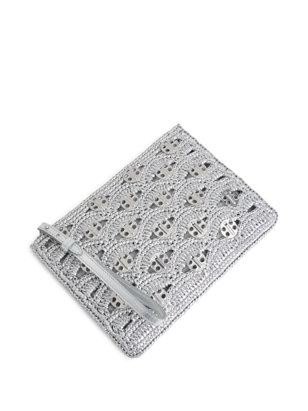 Rabanne Raffia clutch Zilver
