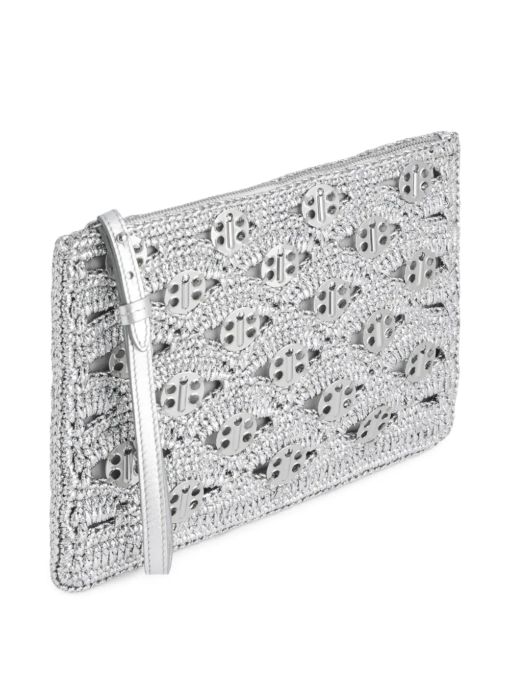 Rabanne Raffia clutch Zilver