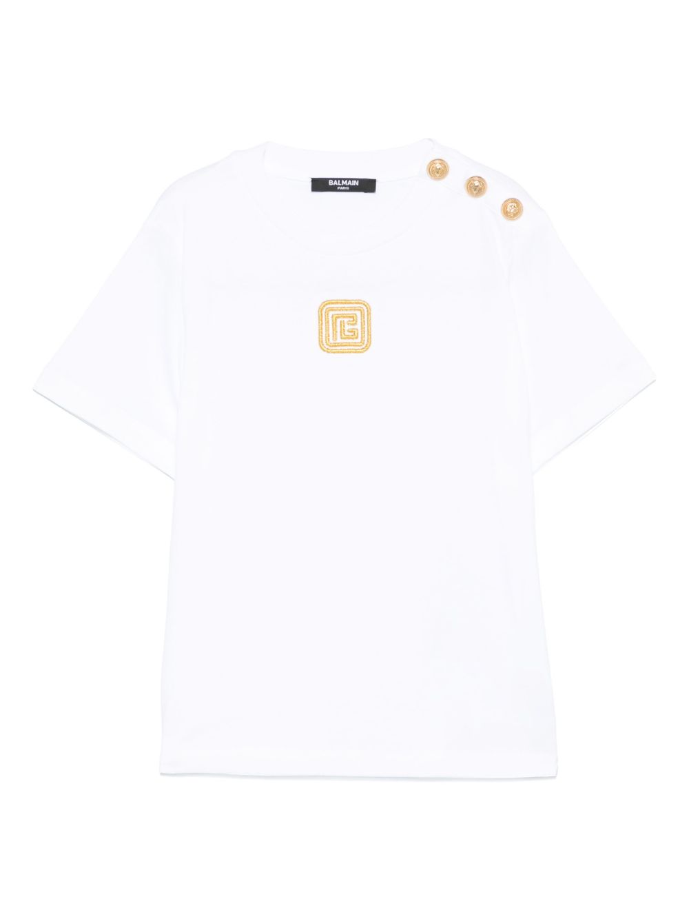 Balmain Kids T-shirt met geborduurd logo Wit